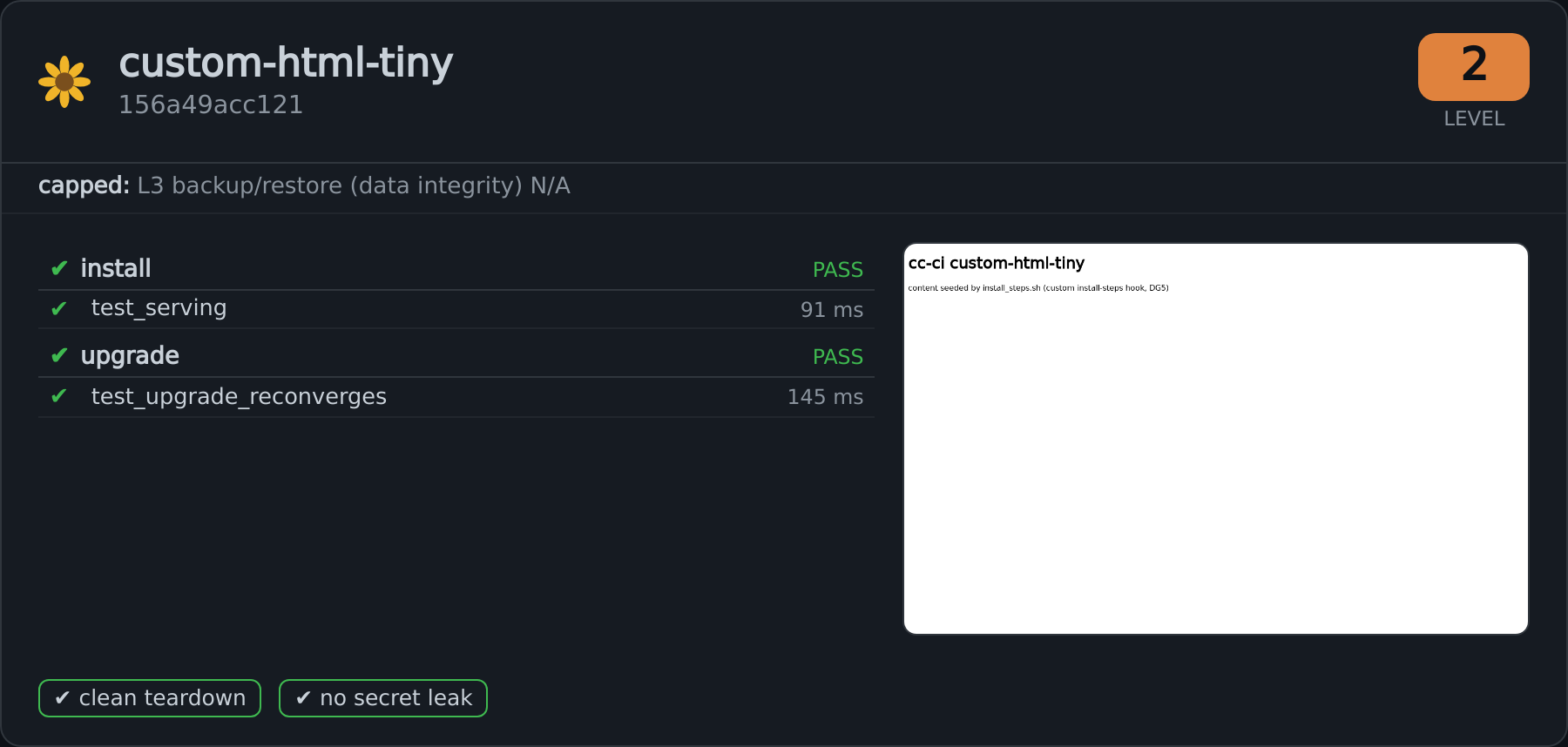 cc-ci result card